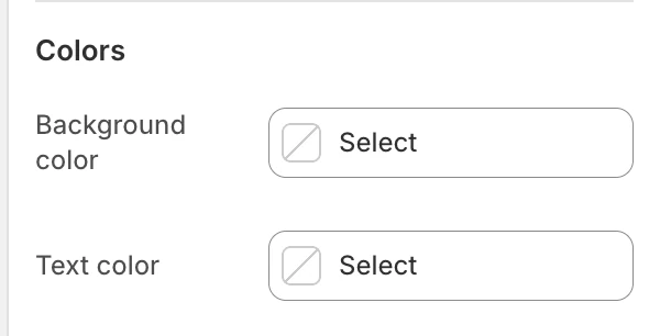 FAQ Colors settings in the Theme Editor: Background color, Text color.