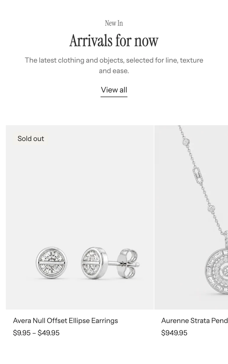 Featured products on mobile with two product cards in view and the next card cut off at the edge.
